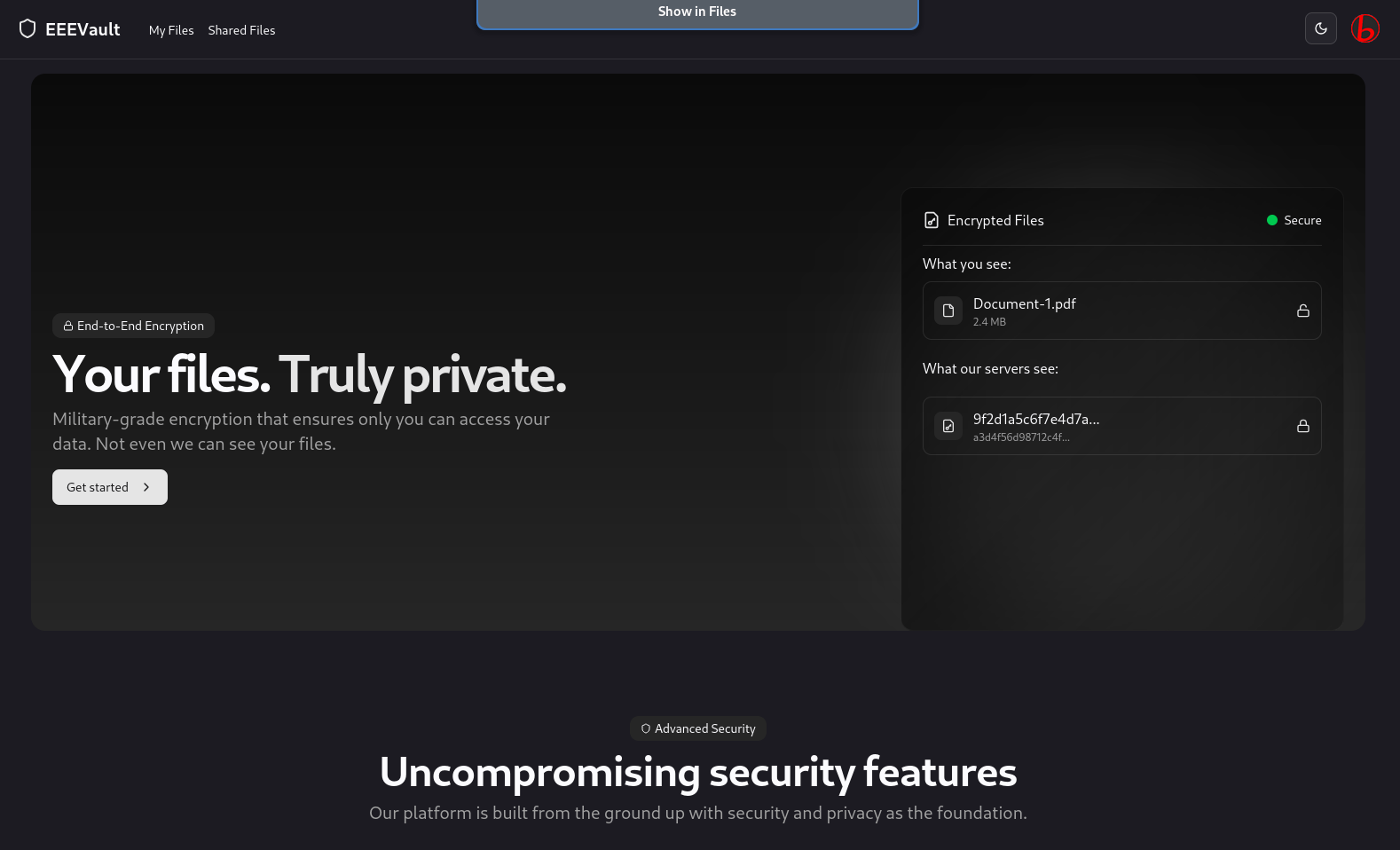 End to End Encrypted File Storage